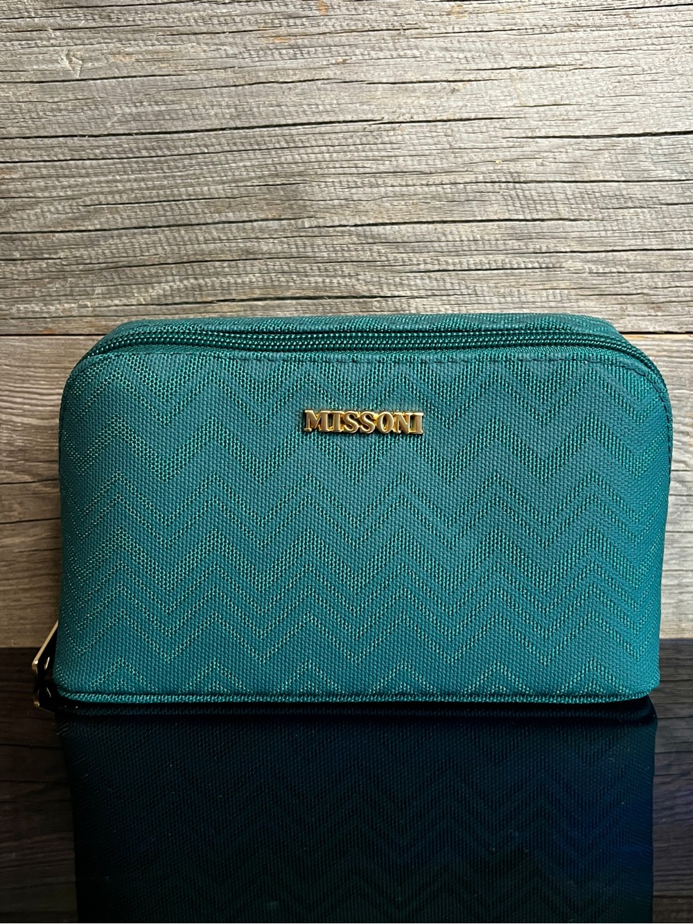 Missoni Make-Up / Cosmetics Accessory Bag, Travel Pouch, Jade Chevron, NWOT🆕